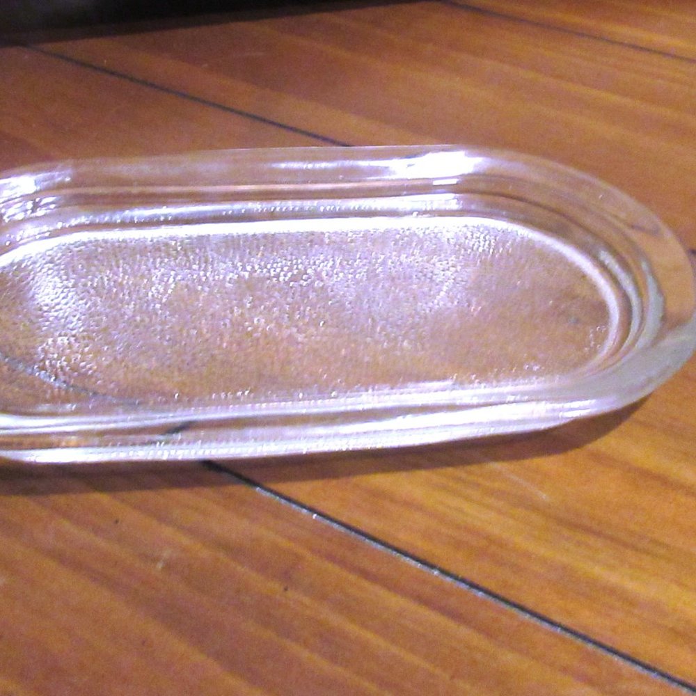 clear glass butter dish